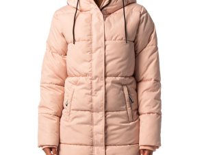 BE:NATION FULL ZIP LONG PADDED JACKET WITH HOOD 8102201-8D Μπέζ
