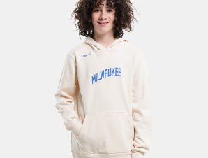 Nike NBA Milwaukee Bucks City Edition Club Fleece Παιδική Μπλούζα με Kουκούλα (9000176919_31685)
